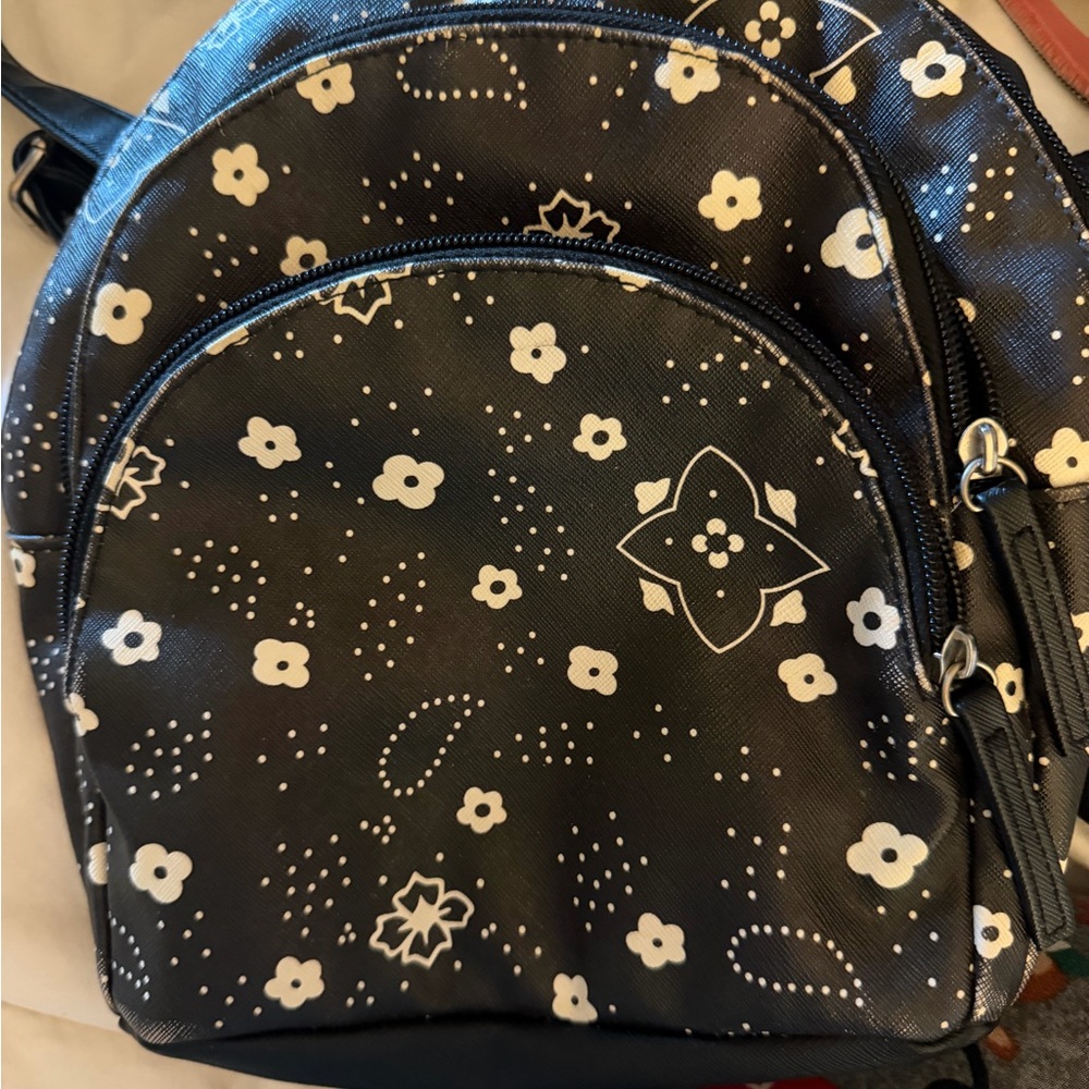 Black Floral Mini Backpack - Picture 6 of 7